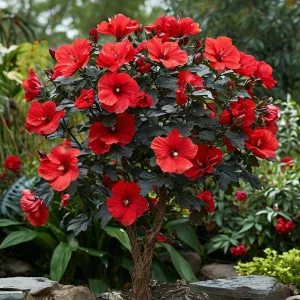 Гибискус Миднайт Роуз купить по цене от 269р. в интернет-магазине «Посадика» с доставкой почтой в в Ясныйе и по всей России – [изображение №1].